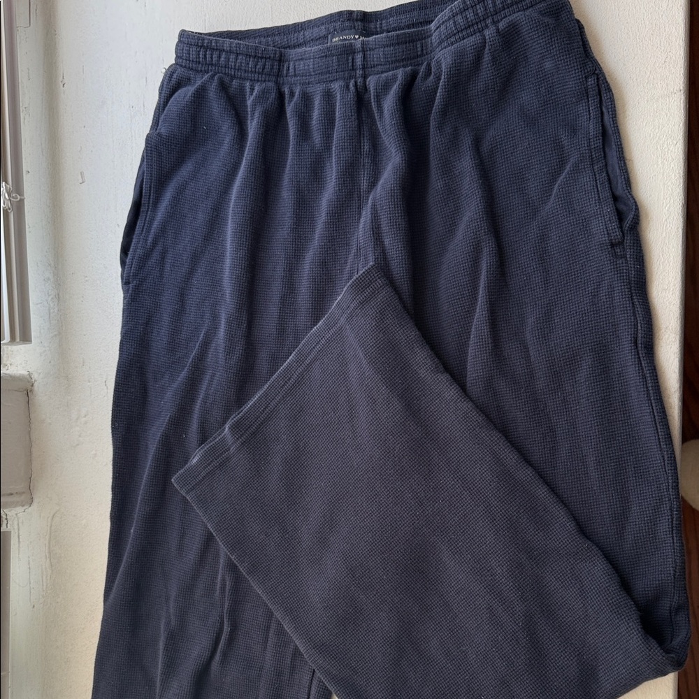 Waffle Knit Navy Blue Pants